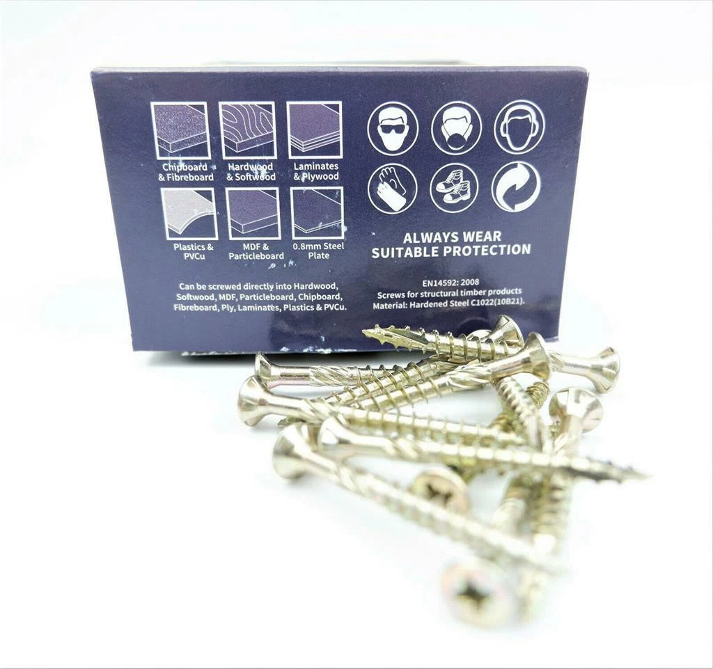 ForgeFix ForgeFast 5 x 50mm (Tub of 600) Elite Anti Split Wood Screws Yellow Boxed Pozi PZ