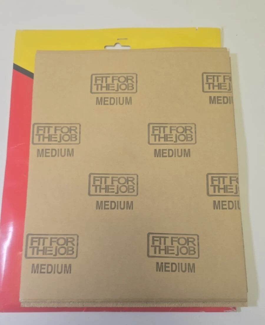 Fit For The Job A4 Size Assorted Grades Sandpaper Sheets, Pack of 10