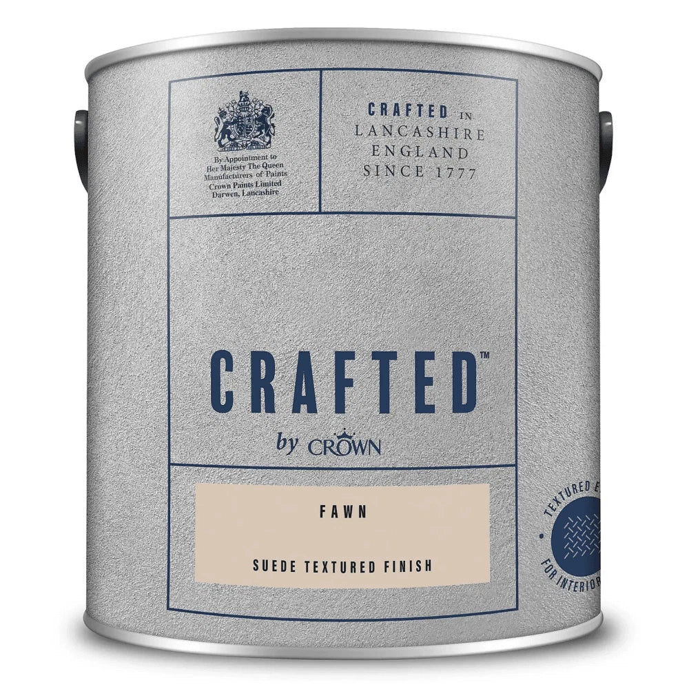 Crown 2.5L Fawn Suede Brushed Finish Textured Emulsion Paint