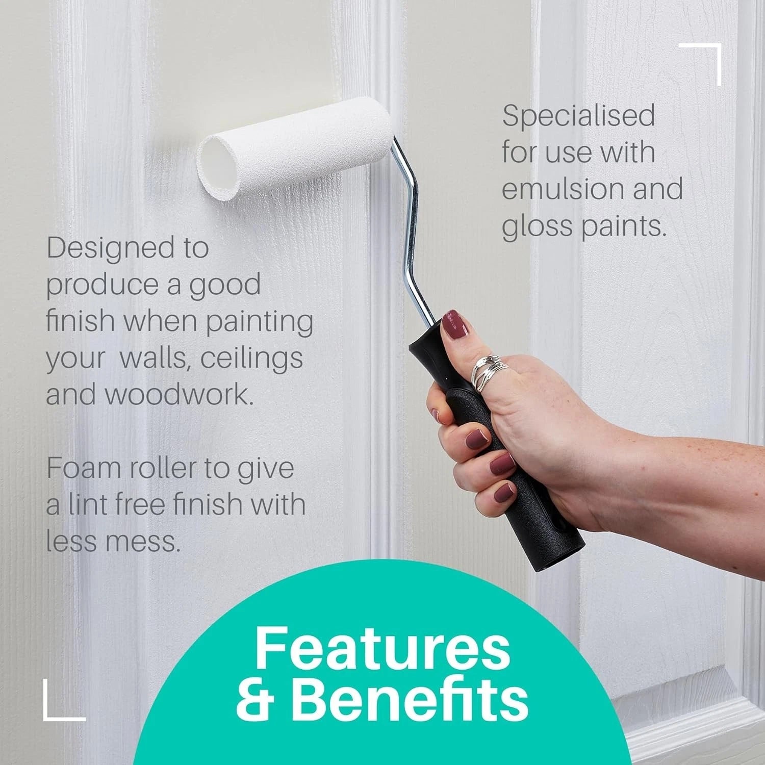 Emulsion & Gloss Mini Paint Roller Set 4" Tray 2 Sleeves