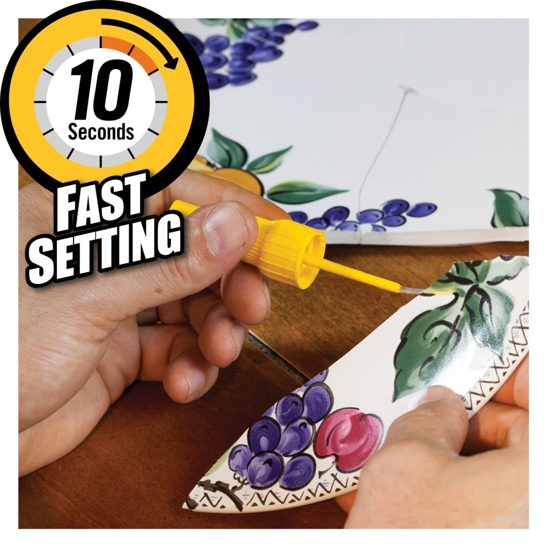 Gorilla Super Glue Brush & Nozzle 12g High Strength, Fast Setting, Anti clog Cap