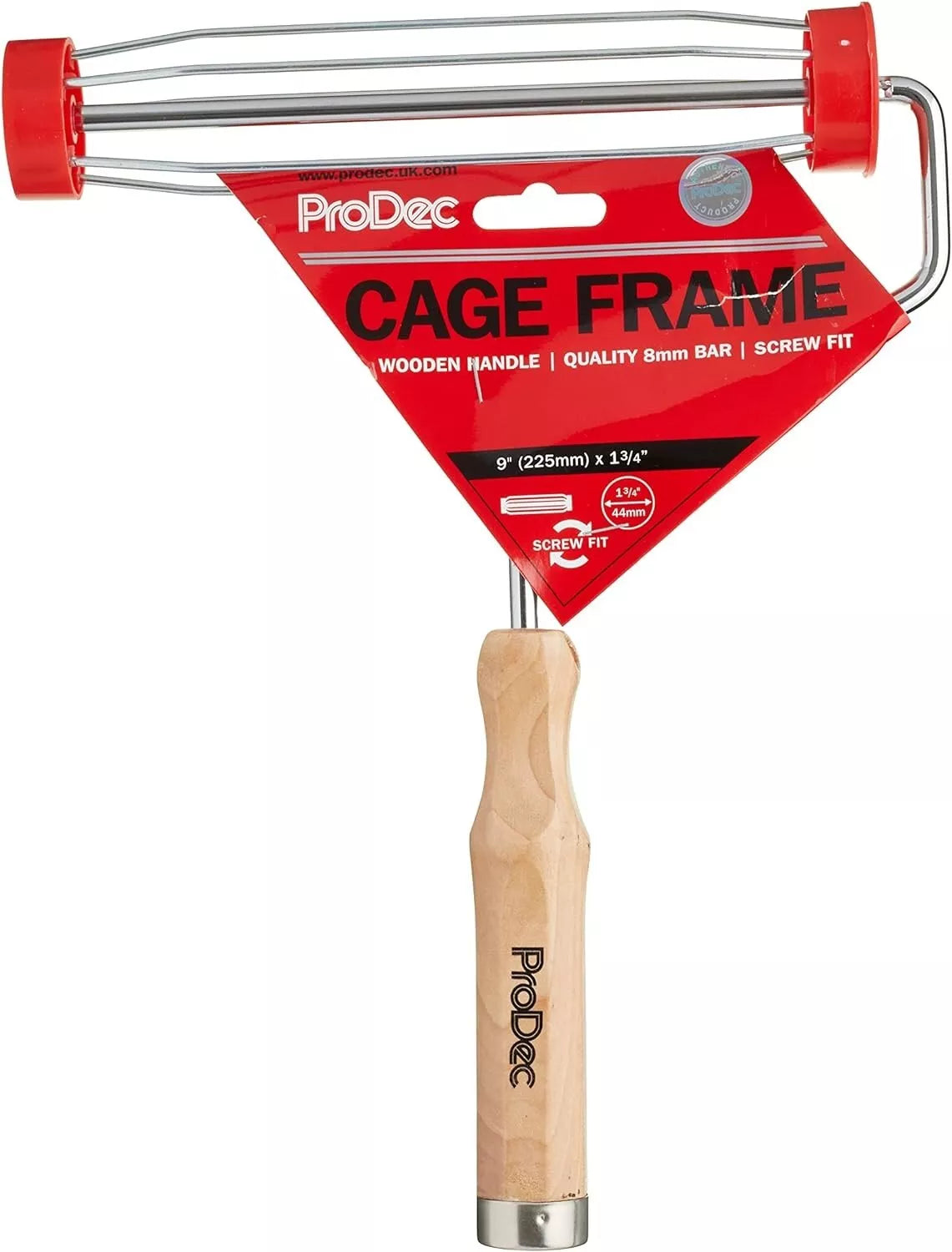 ProDec Paint Roller Frame 9 x 1.75" Screw Fit Wooden Handle Cage Frame