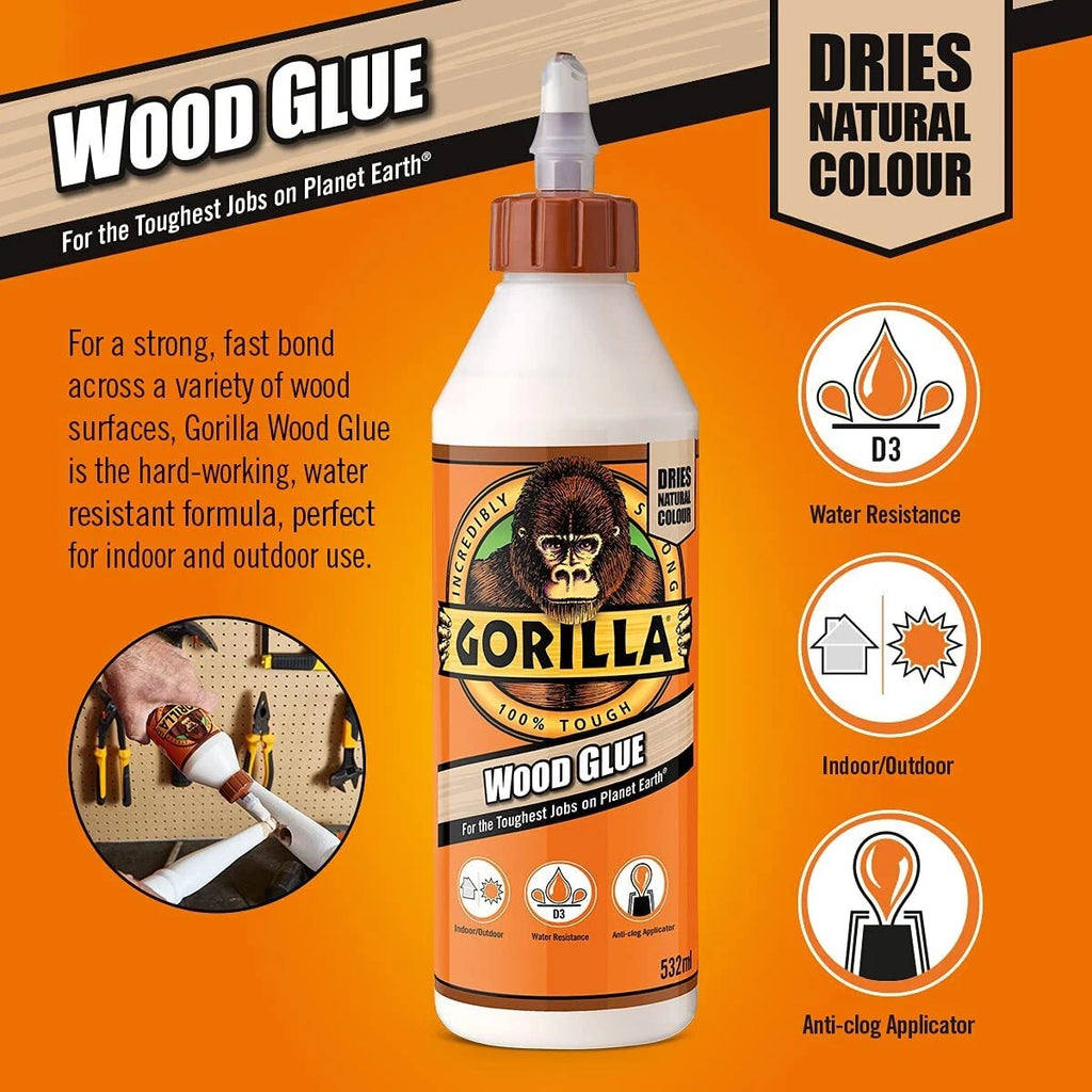 Gorilla Glue Wood Glue Indoor And Outdoor Use 532ml