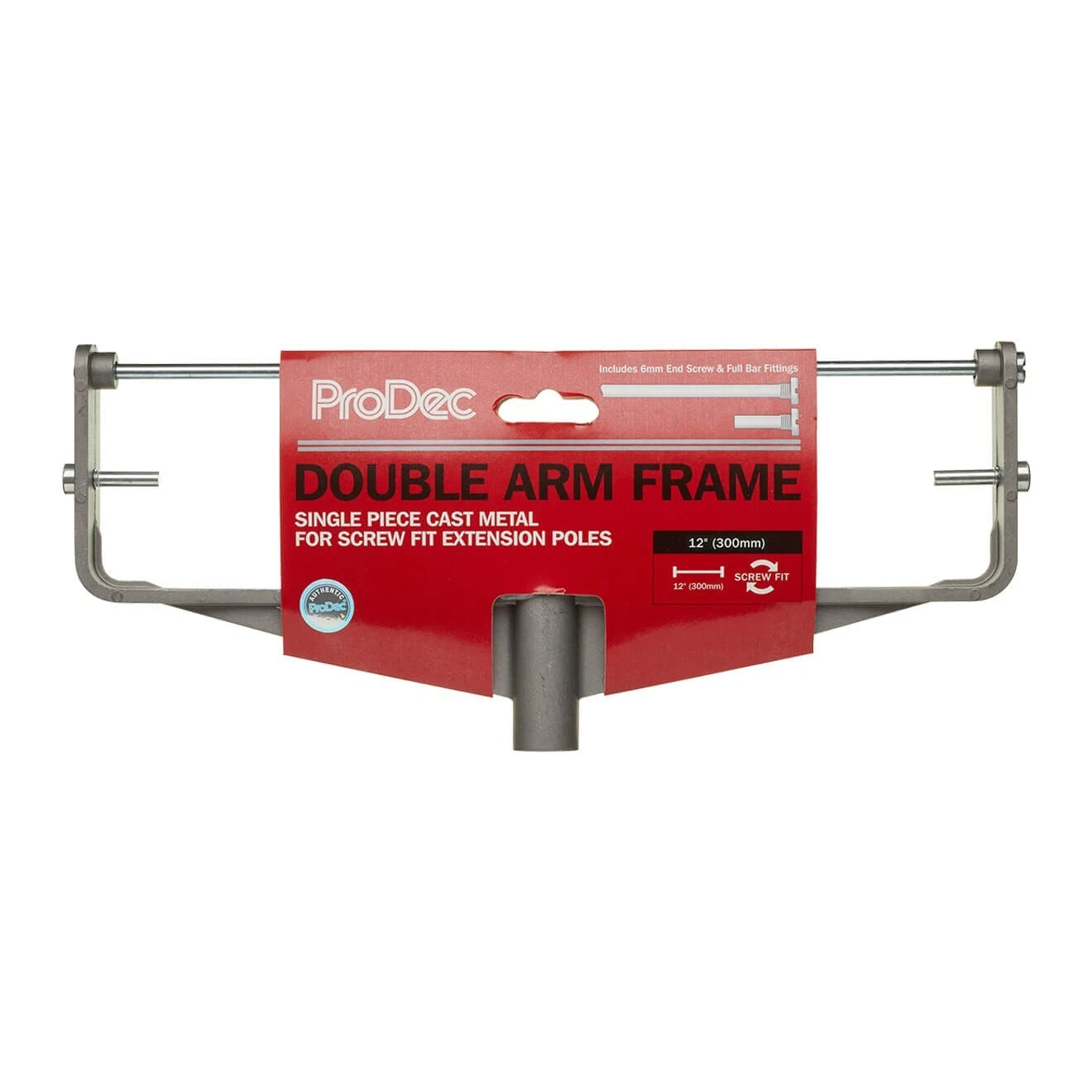 ProDec Paint Roller Frame 12" / 300mm Cast Metal Double Arm For Extension Poles