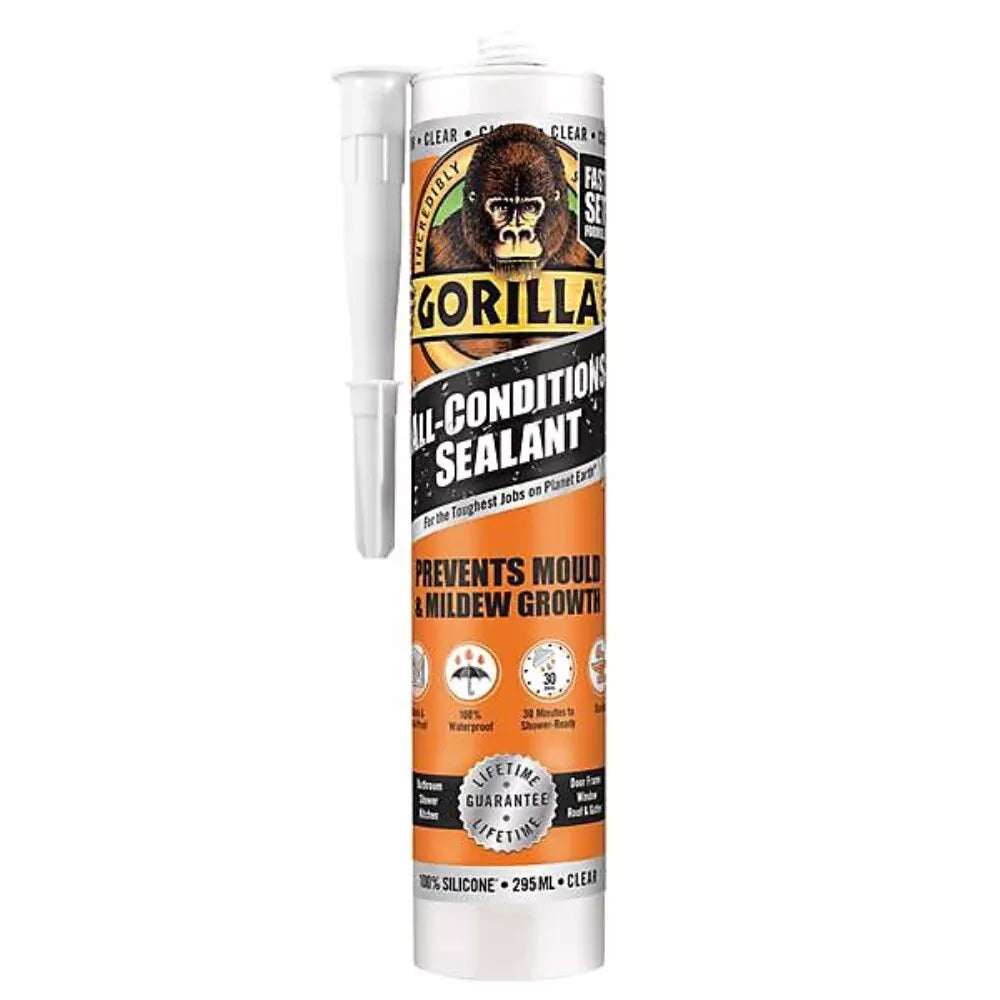 Gorilla Sealant Silicone Sealant Clear 295ml All Conditions