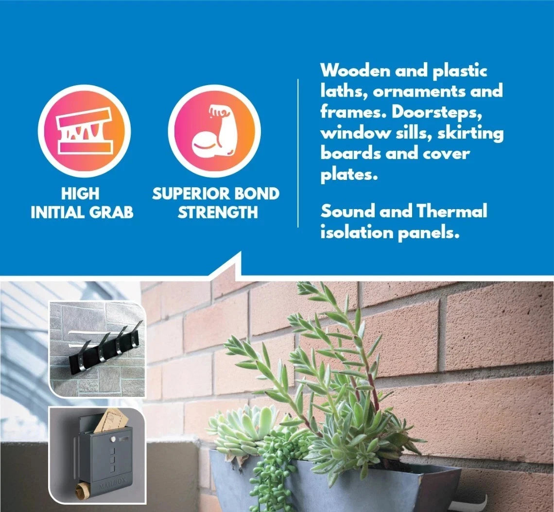 Demsun High Tack White Multi Purpose Grab Adhesive Glue Sealant 290ml