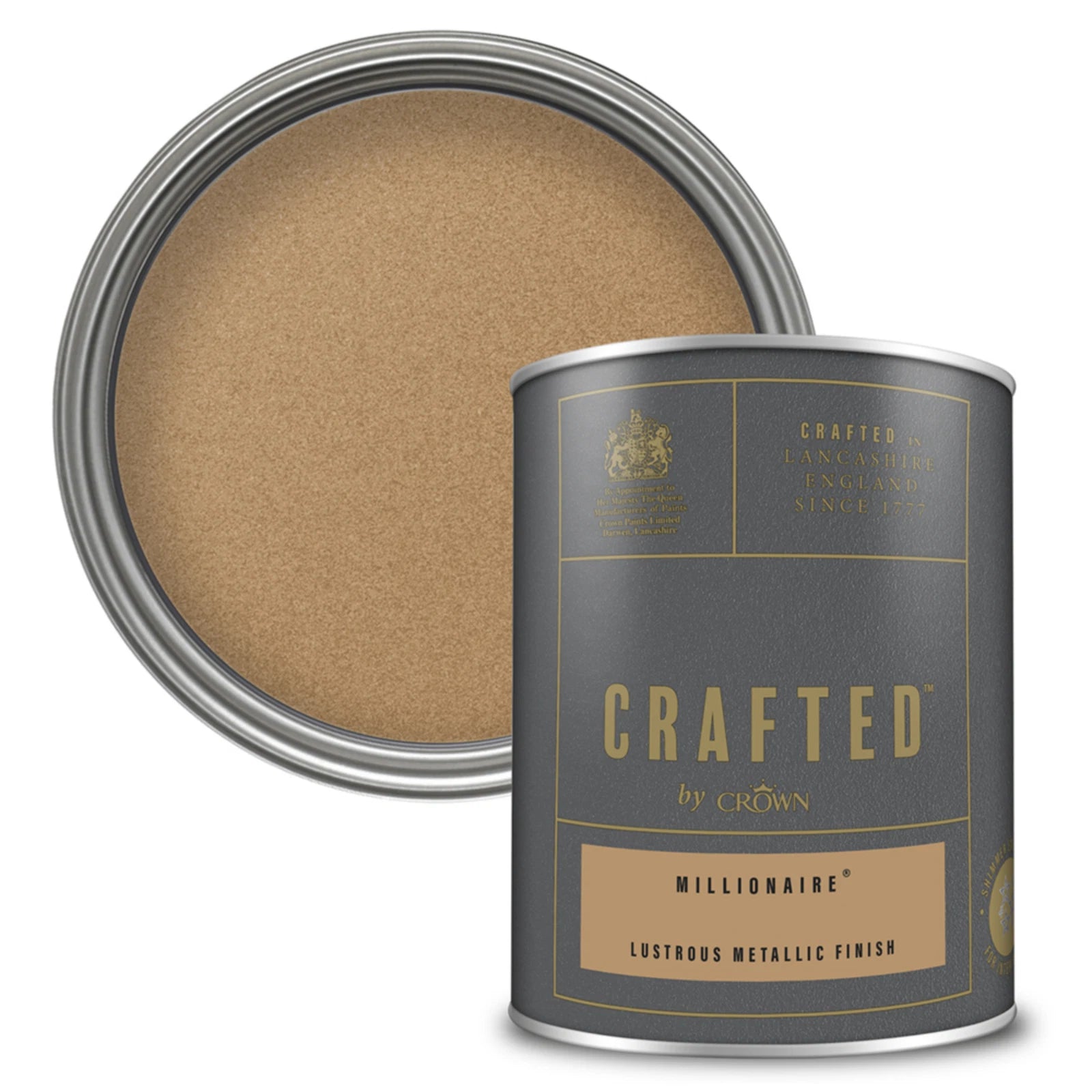 Millionaire Gold Crafted Crown Lustrous Metallic Interior Wall Wood Paint 1.25L