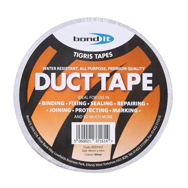 Bond It Silver Duct Tape Water Resistant Binding Fixing Sealing Joining 48mm x 45m