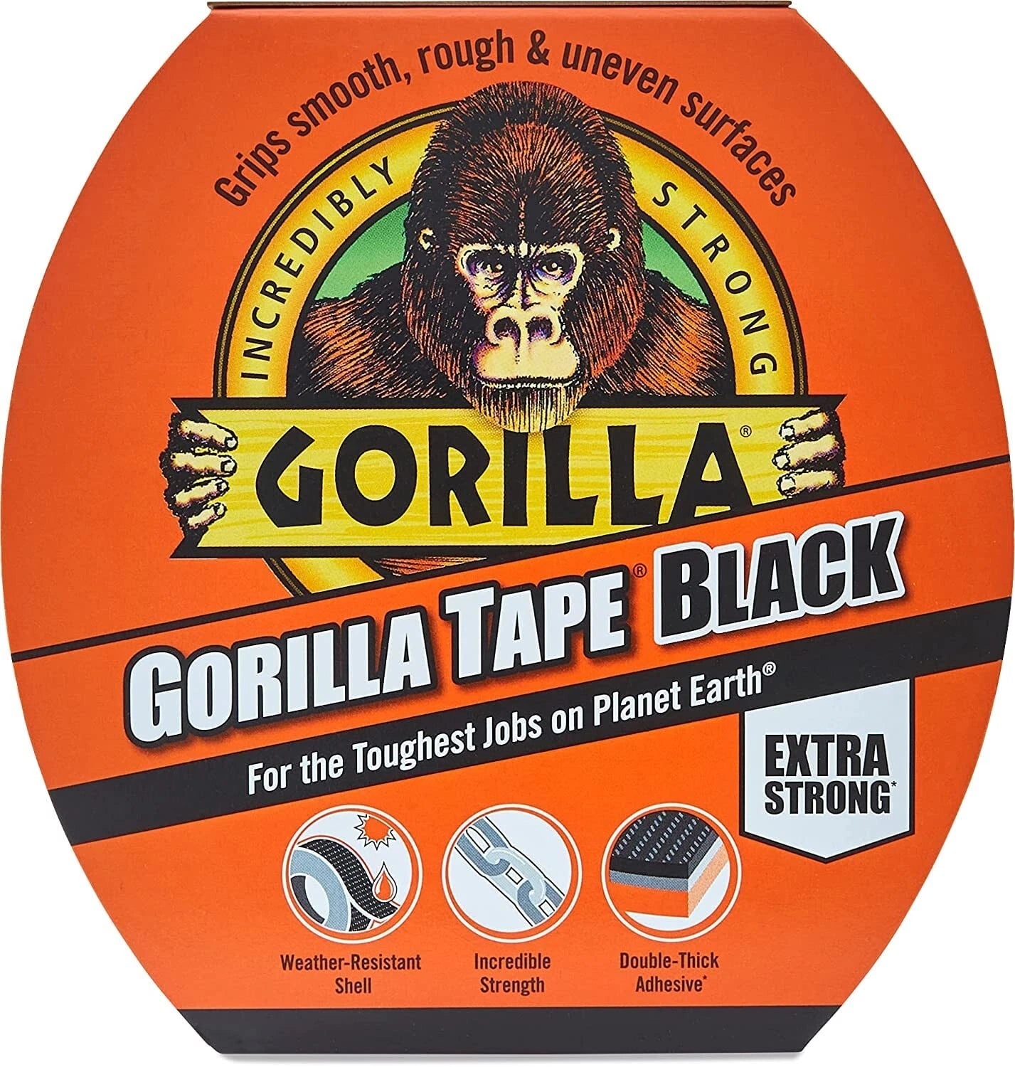 Gorilla Tape 48mm x 11M Strong Black Duct Gaffer Tape Smooth Rough Gaffa Roll