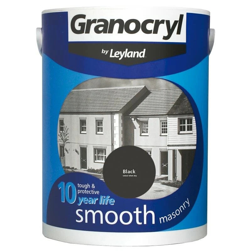Granocryl 2.5L Black Masonary Paint Smooth Outside Exterior Brick Concrete