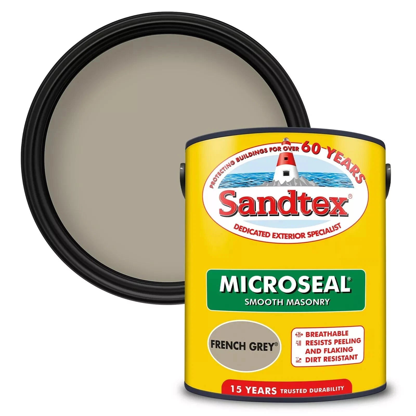 Sandtex French Grey Masonry Paint Ultra Smooth 5L