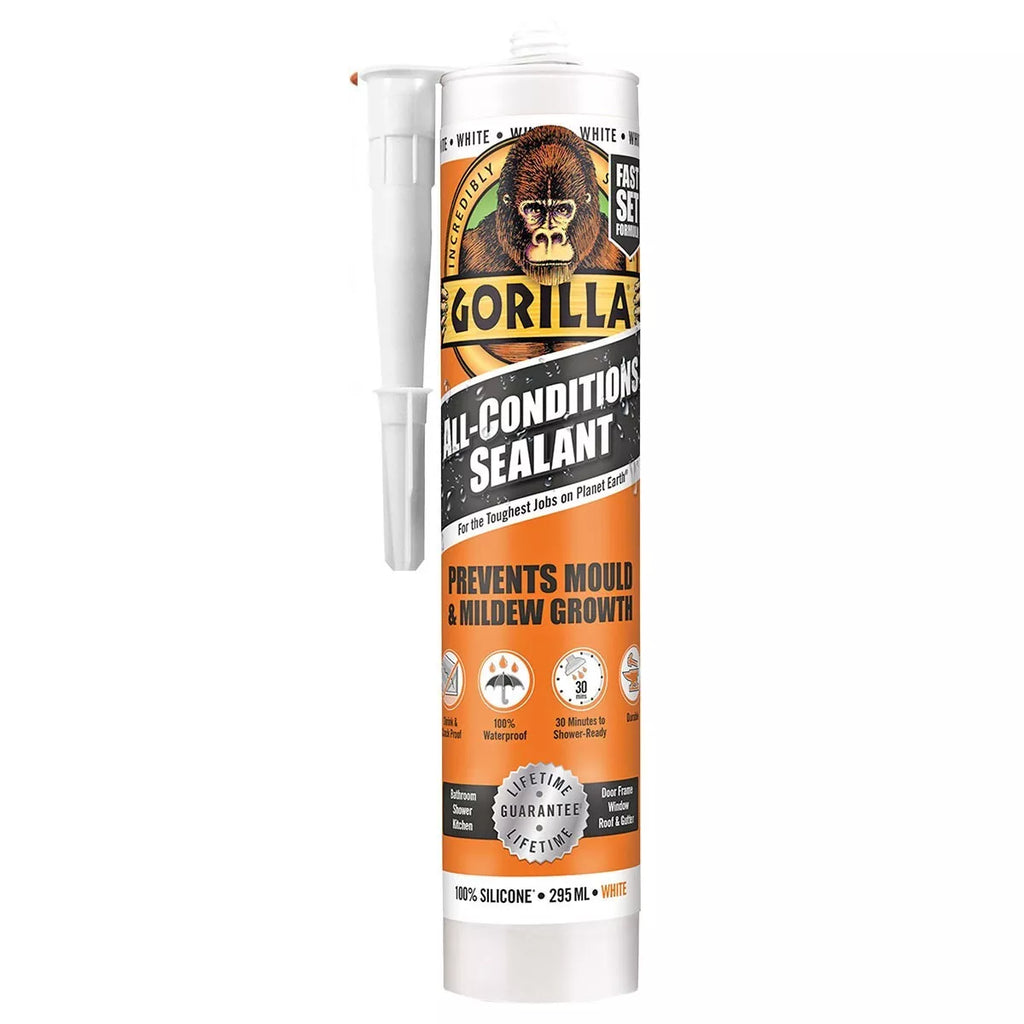 Gorilla Sealant Silicone Sealant White 295ml All Conditions