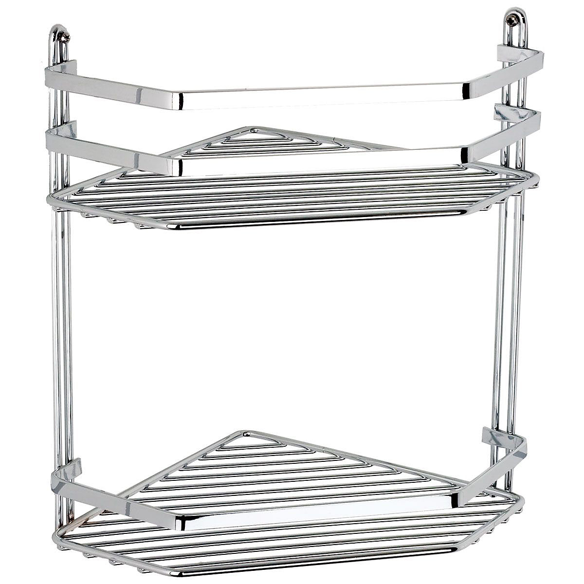 Euroshowers Stainless Steel Chrome Plated Double 2 Tier Corner Basket Caddy 57500