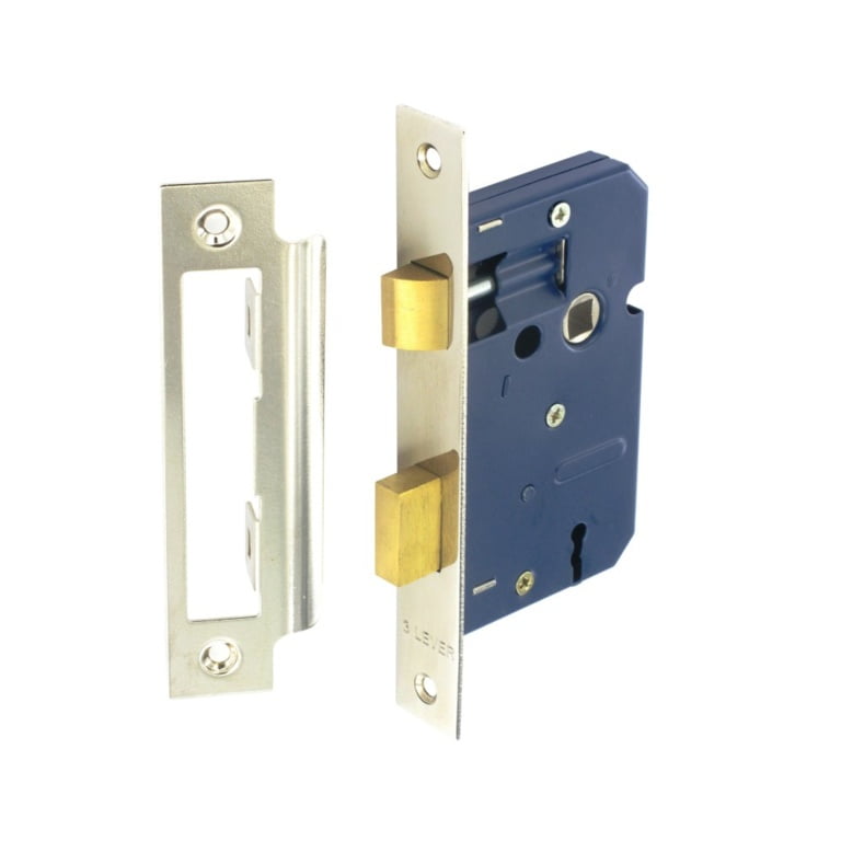 Securit 3 Lever Sash Lock Nickel Plated 2.5" With 4 Keys S1822