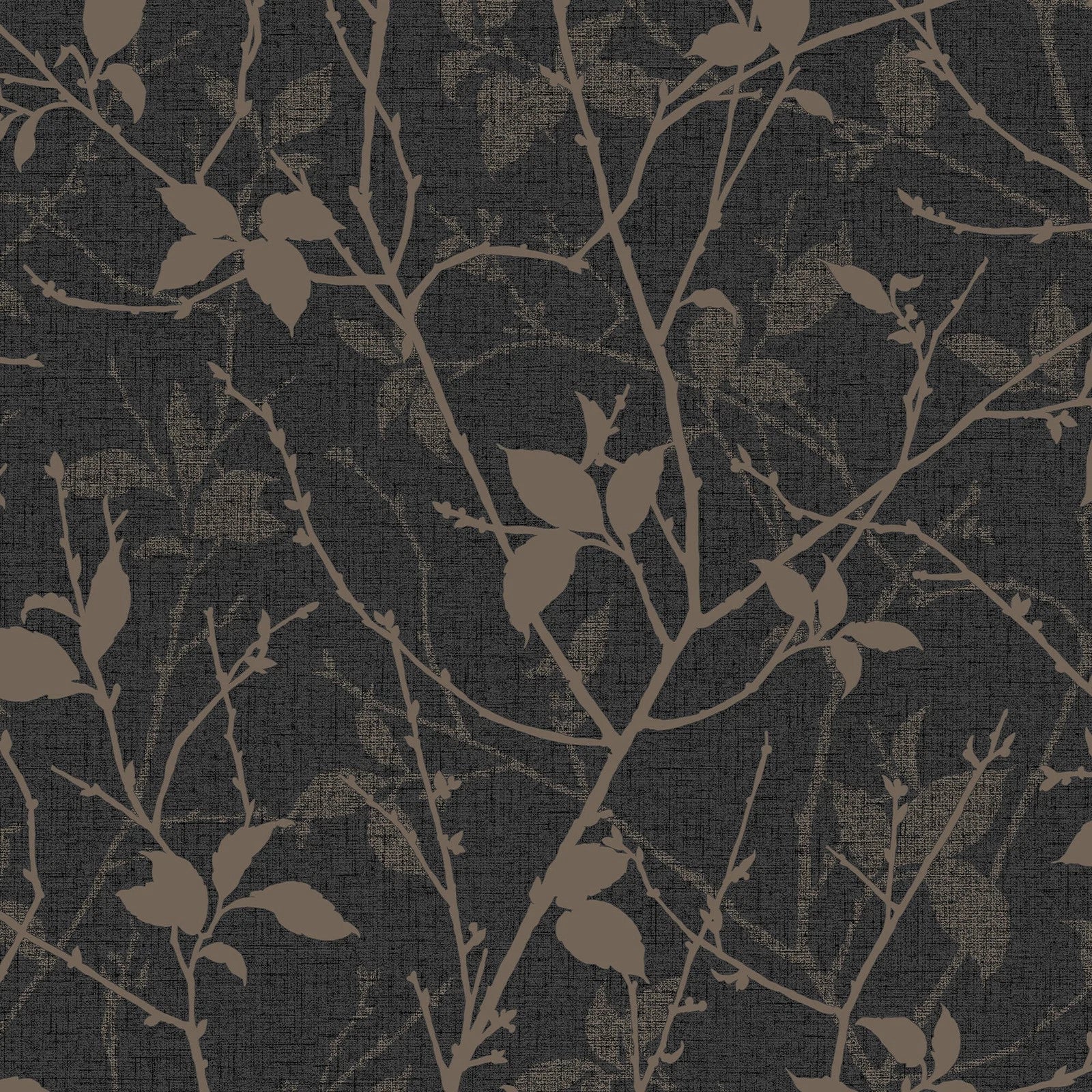 Graham & Brown Belle Charcoal & Gold Floral Wallpaper 122432
