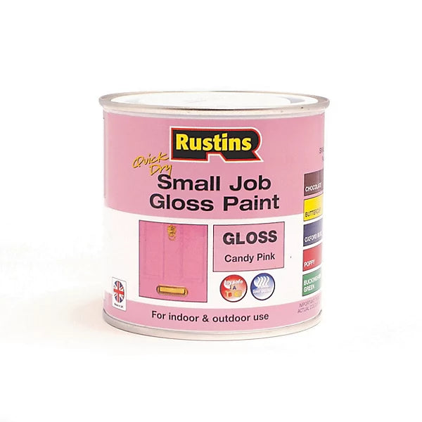 Rustins Small Job Candy Pink Wood & Metal Gloss Paint 250ml