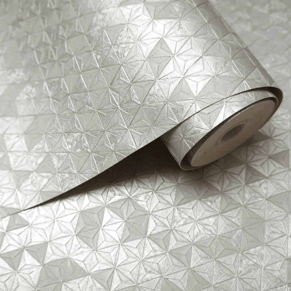 Holden Grey Origami Texture Geometric Heavyweight Quality Wallpaper 35980