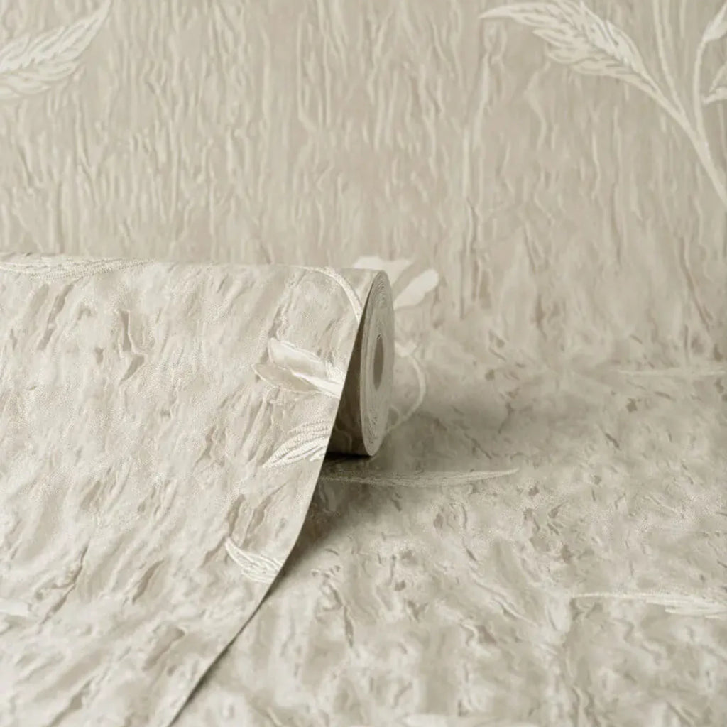 Vymura Bellagio Taupe Beige Floral Trail Heavyweight Luxury Wallpaper M95652