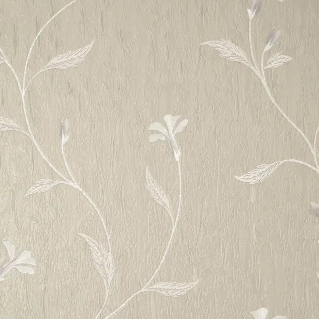 Vymura Bellagio Taupe Beige Floral Trail Heavyweight Luxury Wallpaper M95652