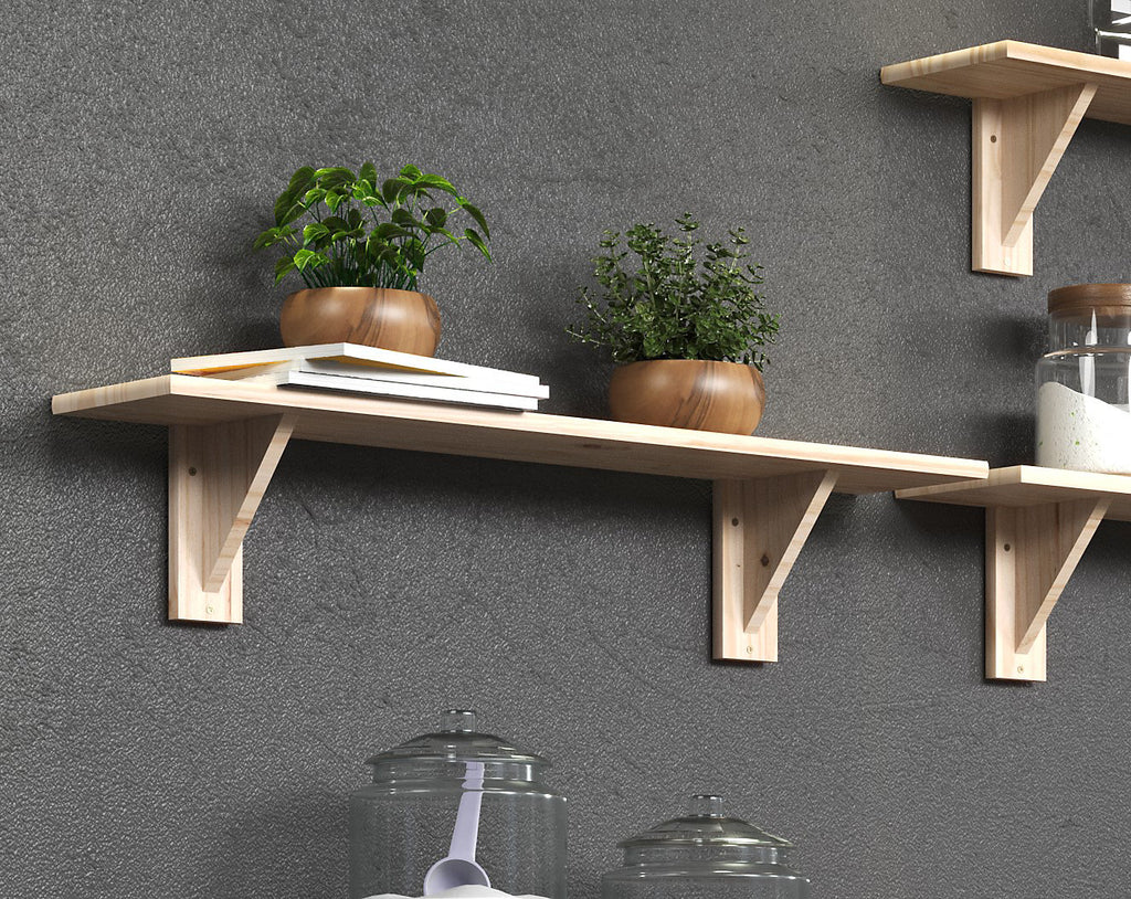 2ft Natural Pine Shelf Kit 585mm
