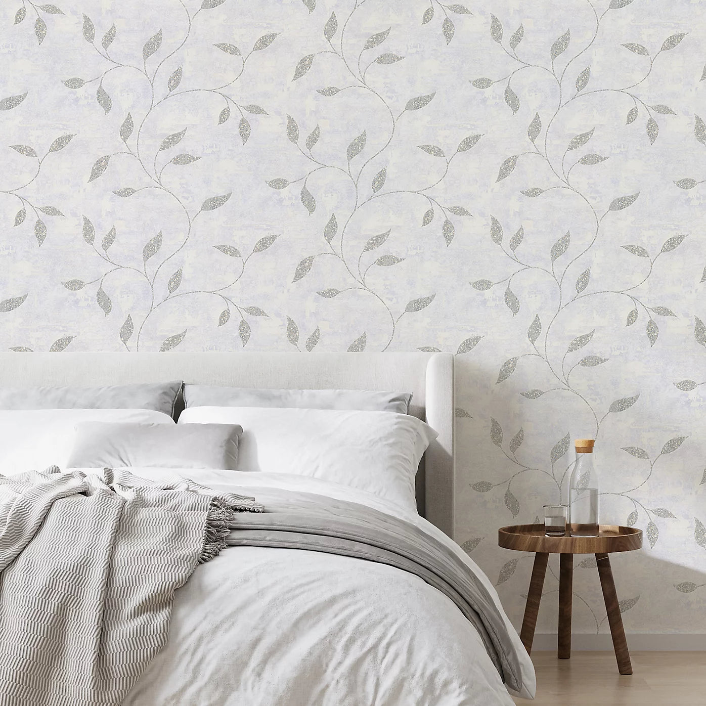 Graham & Brown Steel Gold Ornamental Leaf Wallpaper 128811