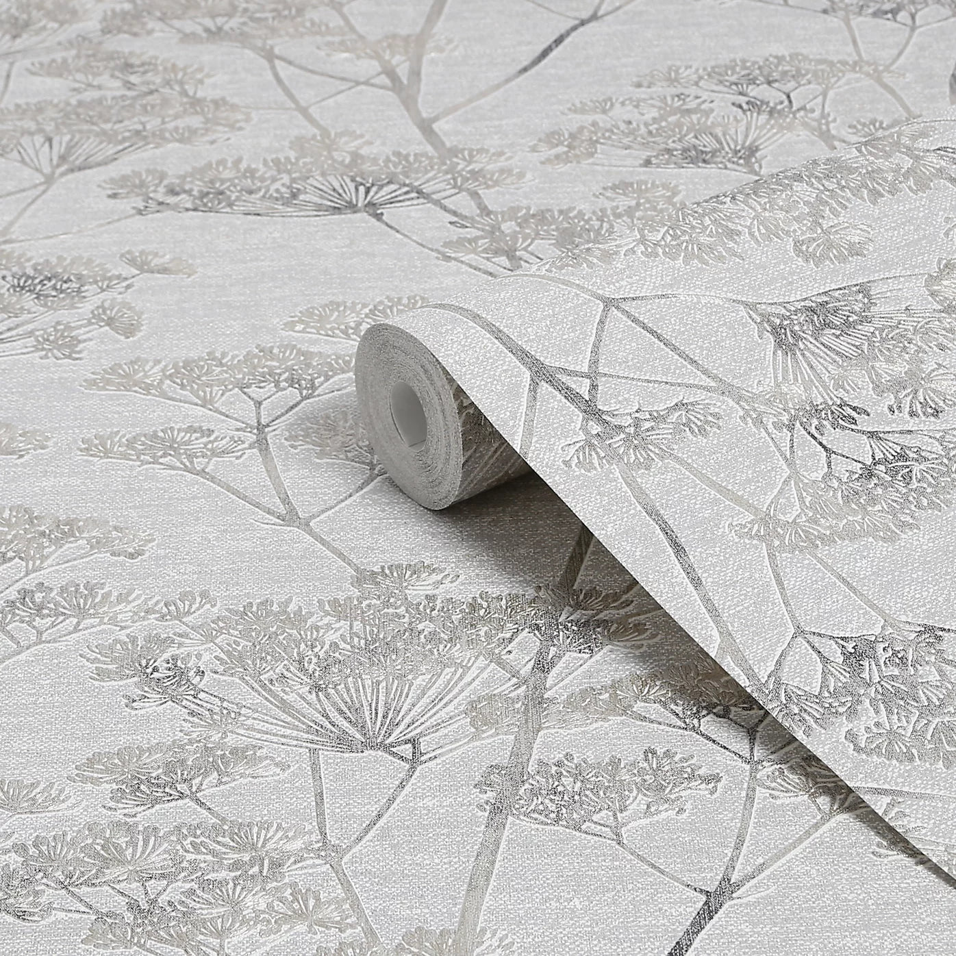 Graham & Brown Serene Seed-Head Grey Floral Wallpaper 119968