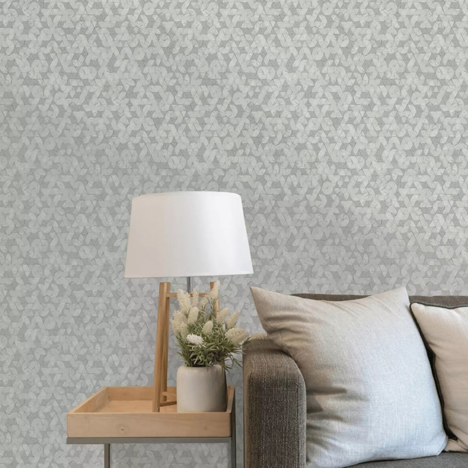 Holden Grey Origami Texture Geometric Heavyweight Quality Wallpaper 35980