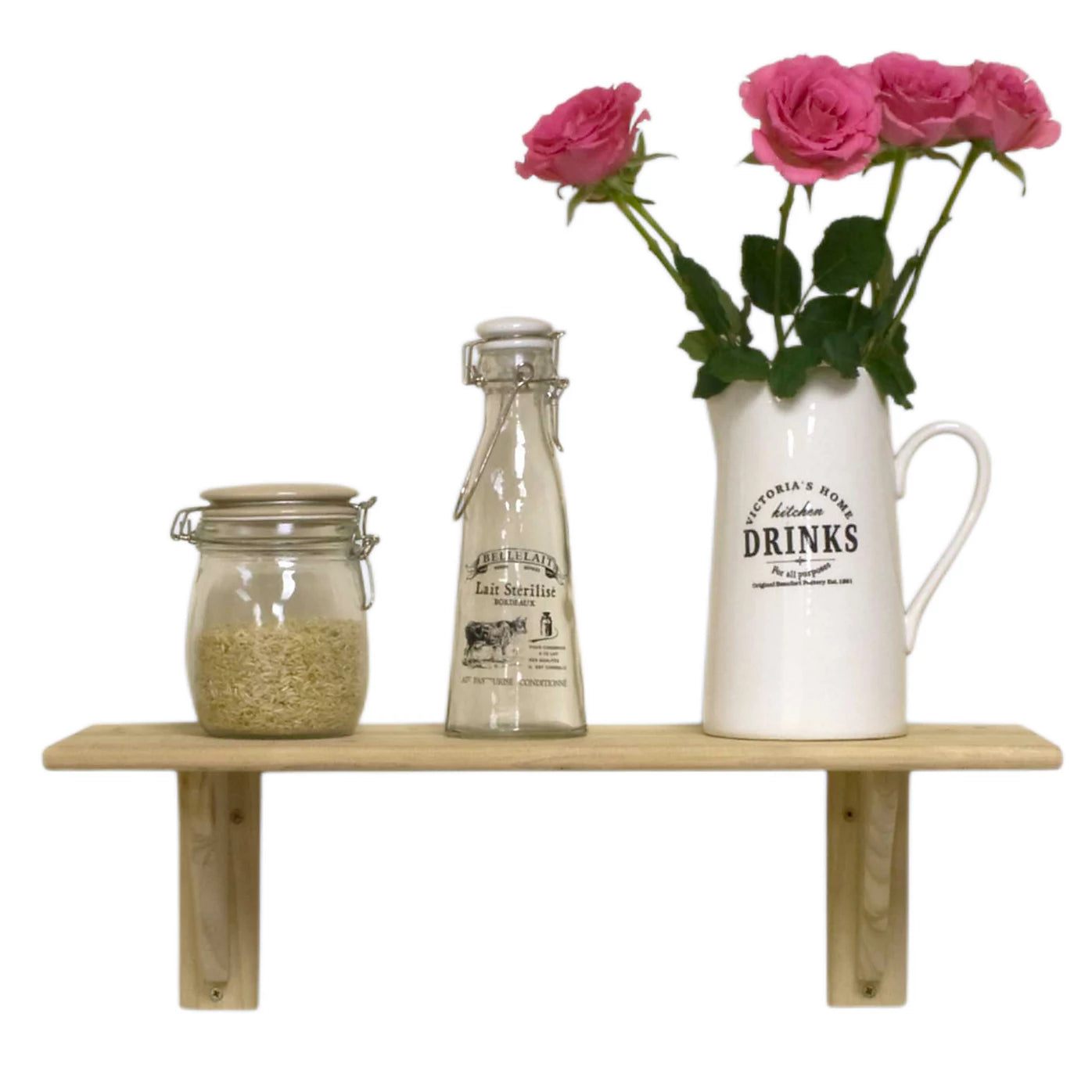 2ft Natural Pine Shelf Kit 585mm