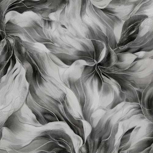 Sartoria Charcoal Grey Serenity Glitter Sparkle Floral Wallpaper 7863