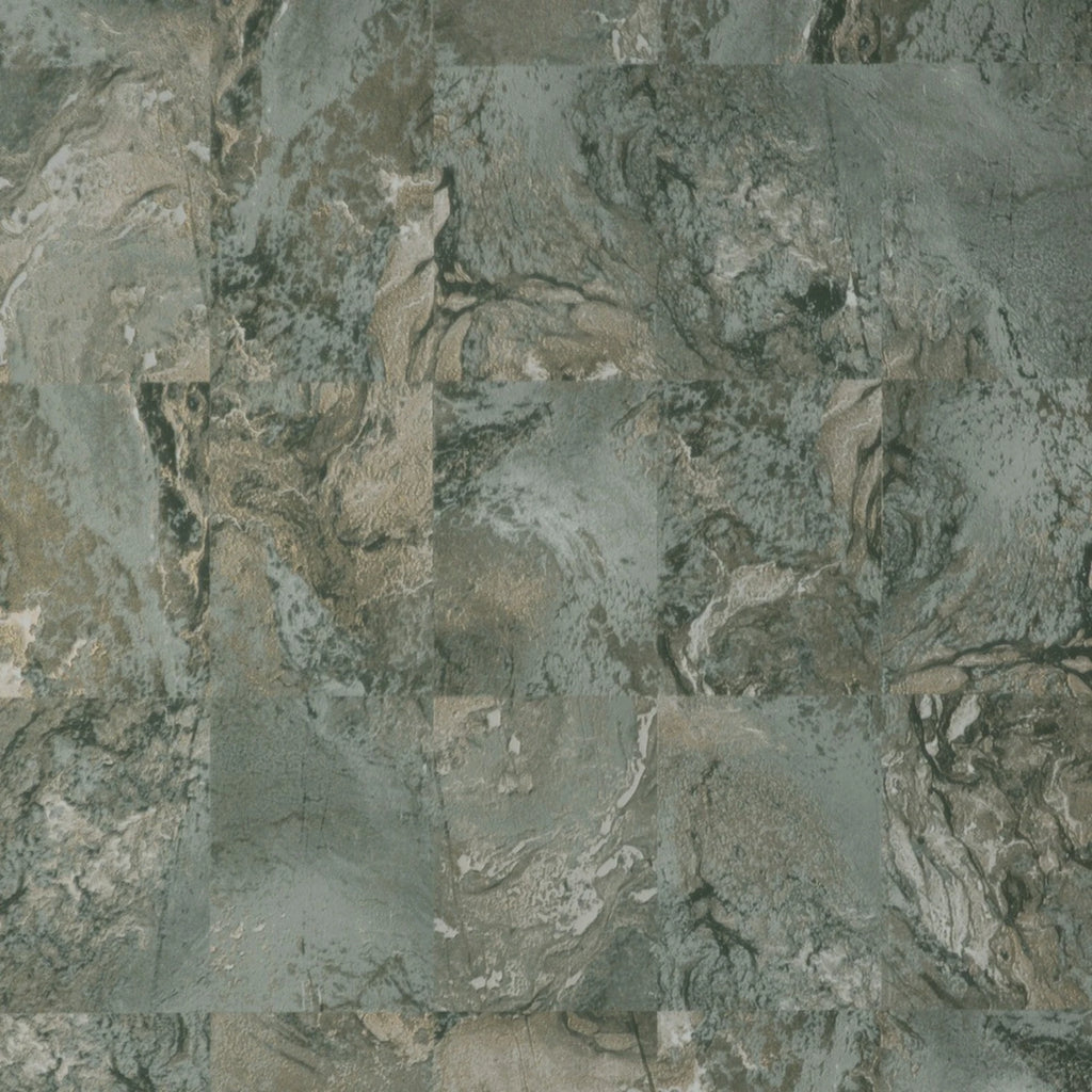 Vymura Savona Marble Tile Emerald Green & Gold Wallpaper M95638