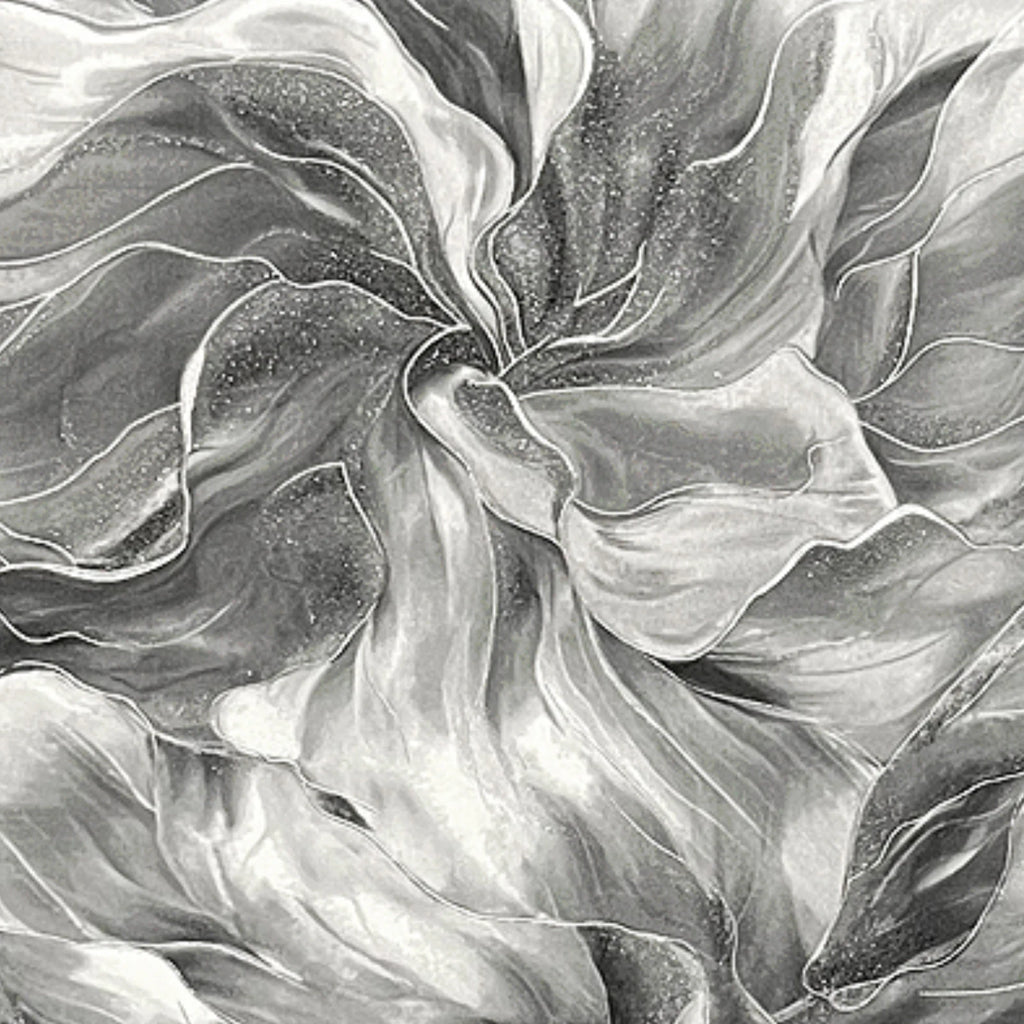 Sartoria Charcoal Grey Serenity Glitter Sparkle Floral Wallpaper 7863