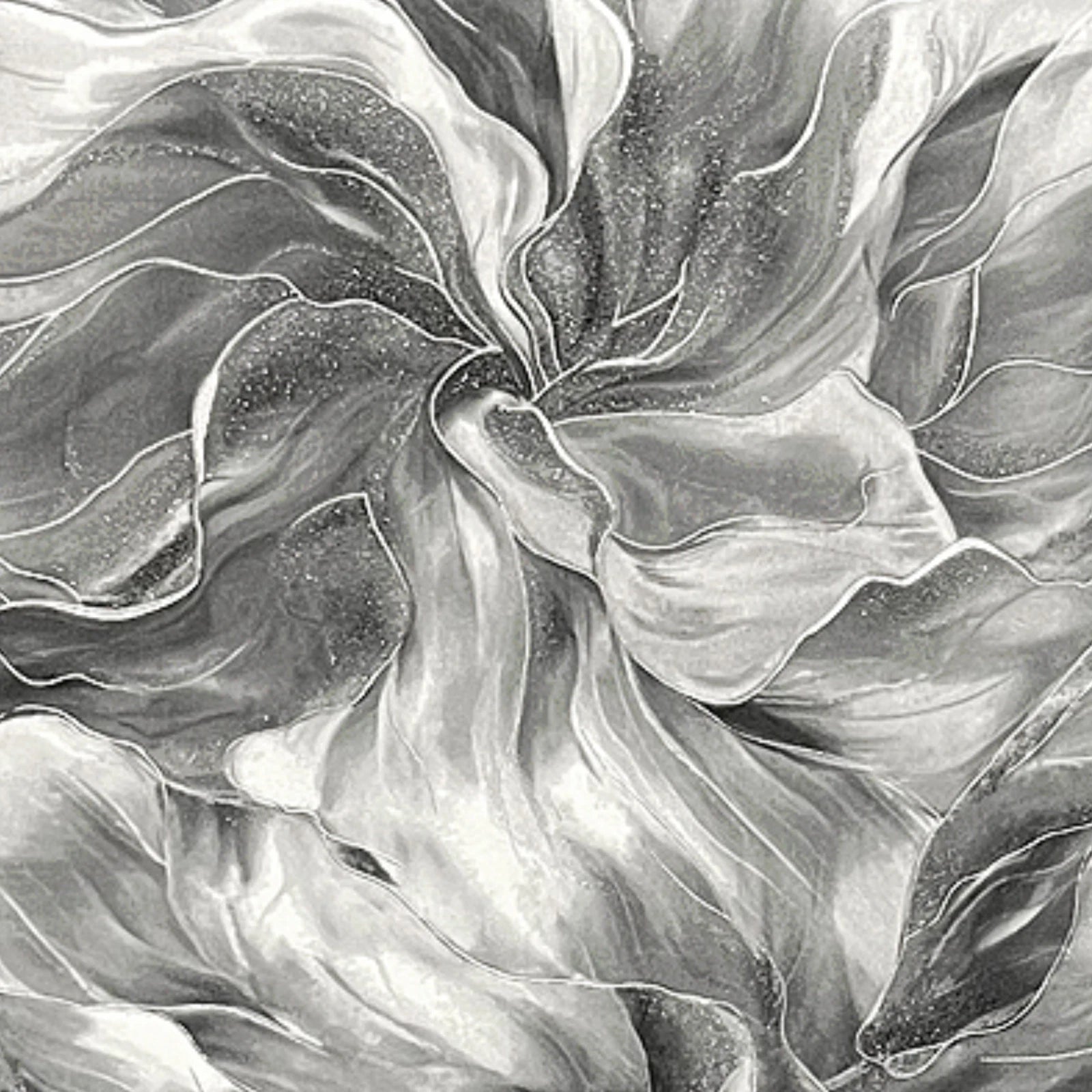 Sartoria Charcoal Grey Serenity Glitter Sparkle Floral Wallpaper 7863