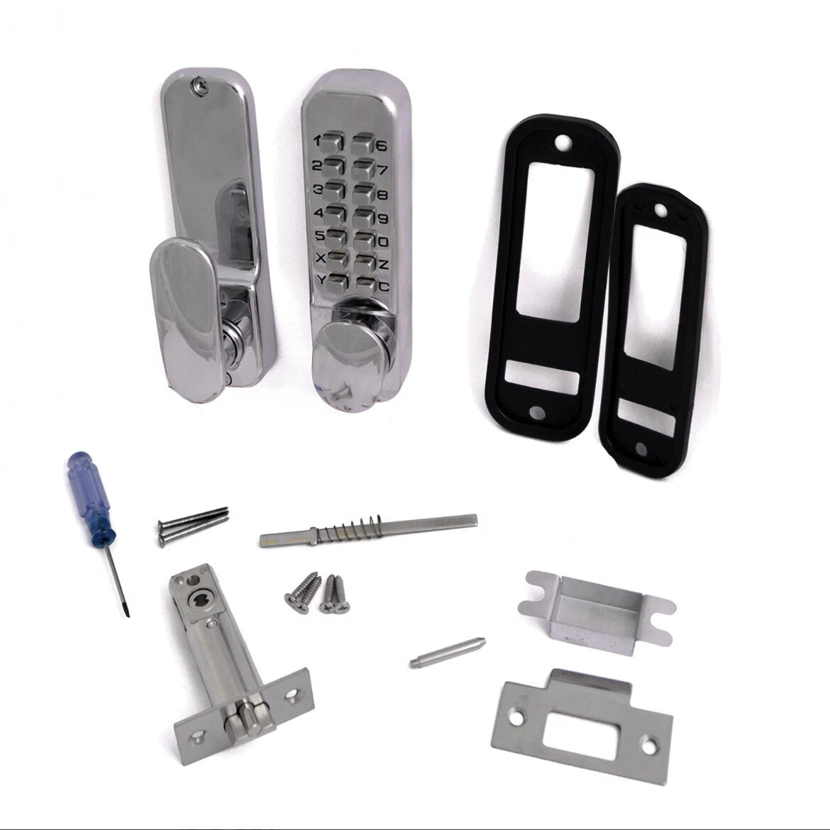 ERA Satin Combination Number Push Button Door Lock With Oval Handle 3003-35-1A