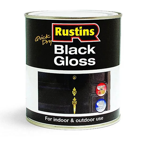 Rustins Small Job Black Wood & Metal Gloss Paint 250ml