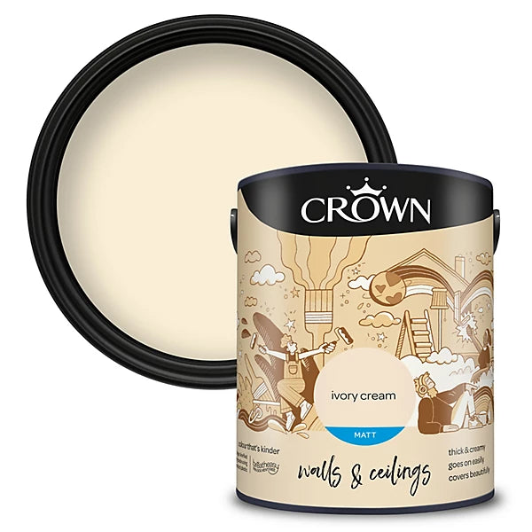 Crown ivory Cream Matt Paint 5L
