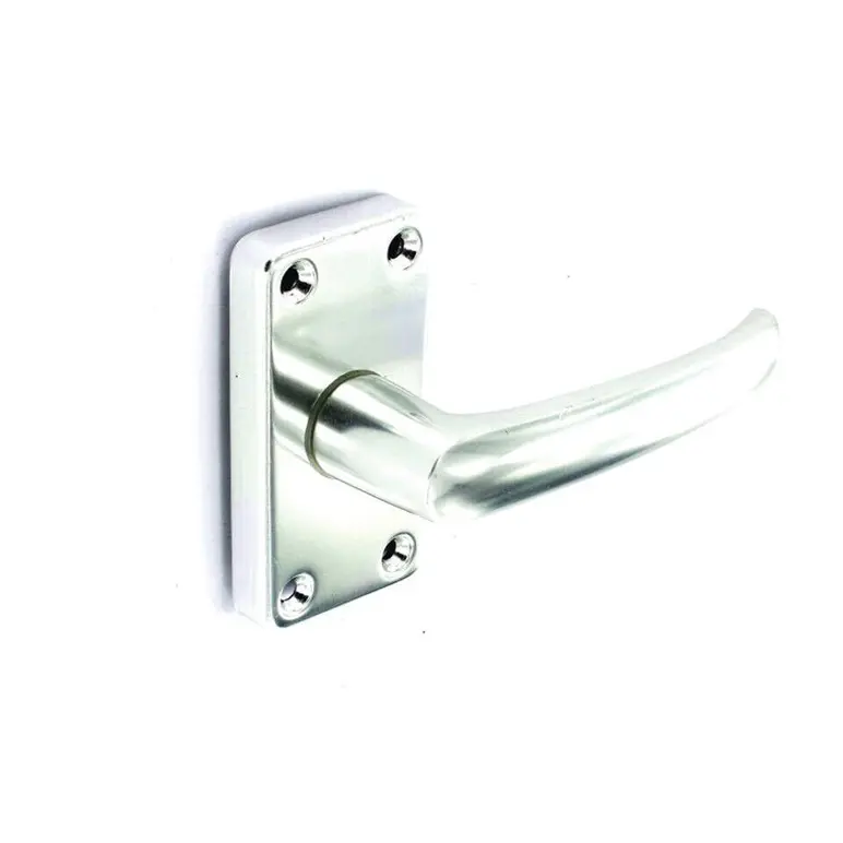 Securit Aluminium Latch Handles Bright (Pair) - 85mm S3072