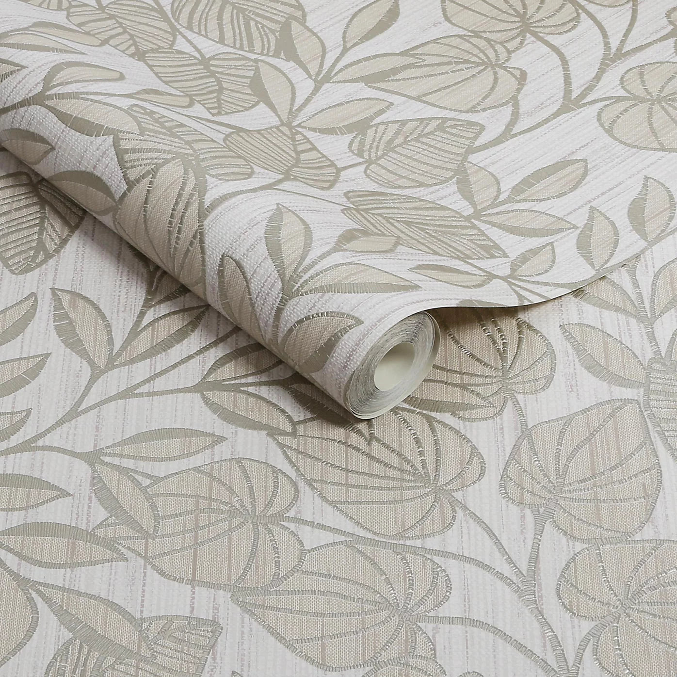 Super Fresco Sage Green Linden Leaf Trail Wallpaper 140045
