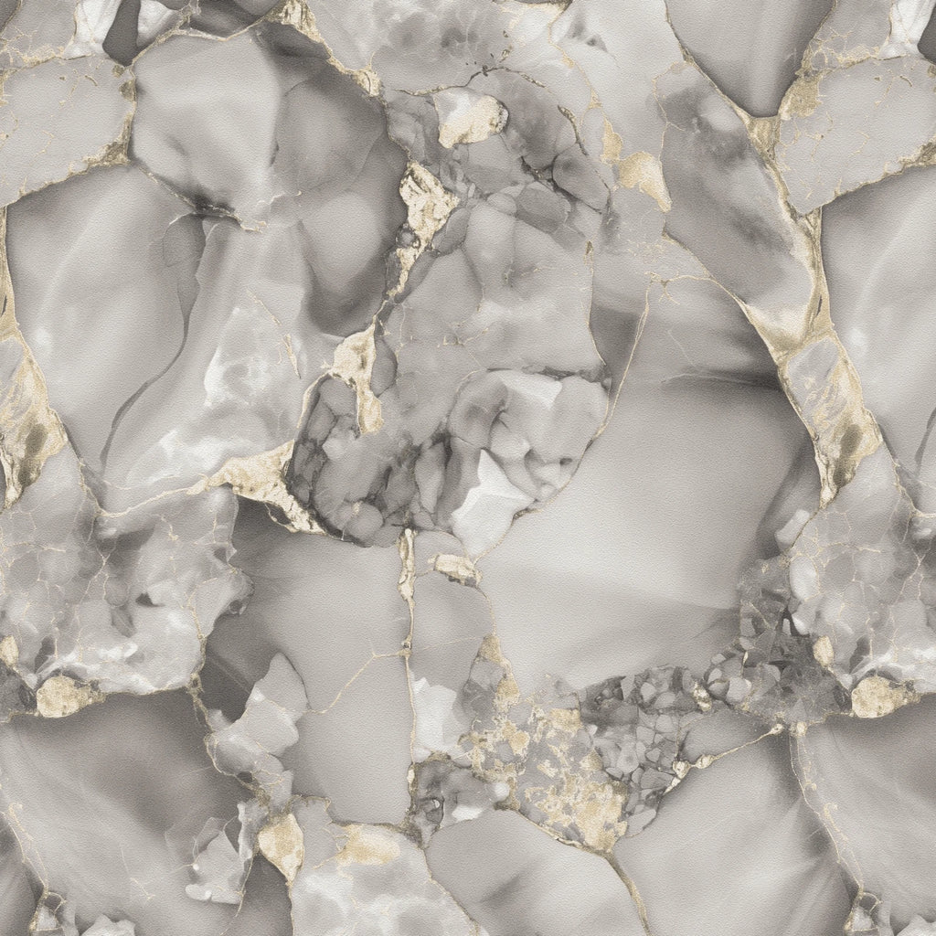 AS Luxury Marble Stone Plaster Grey & Gold Wallpaper 79079-1