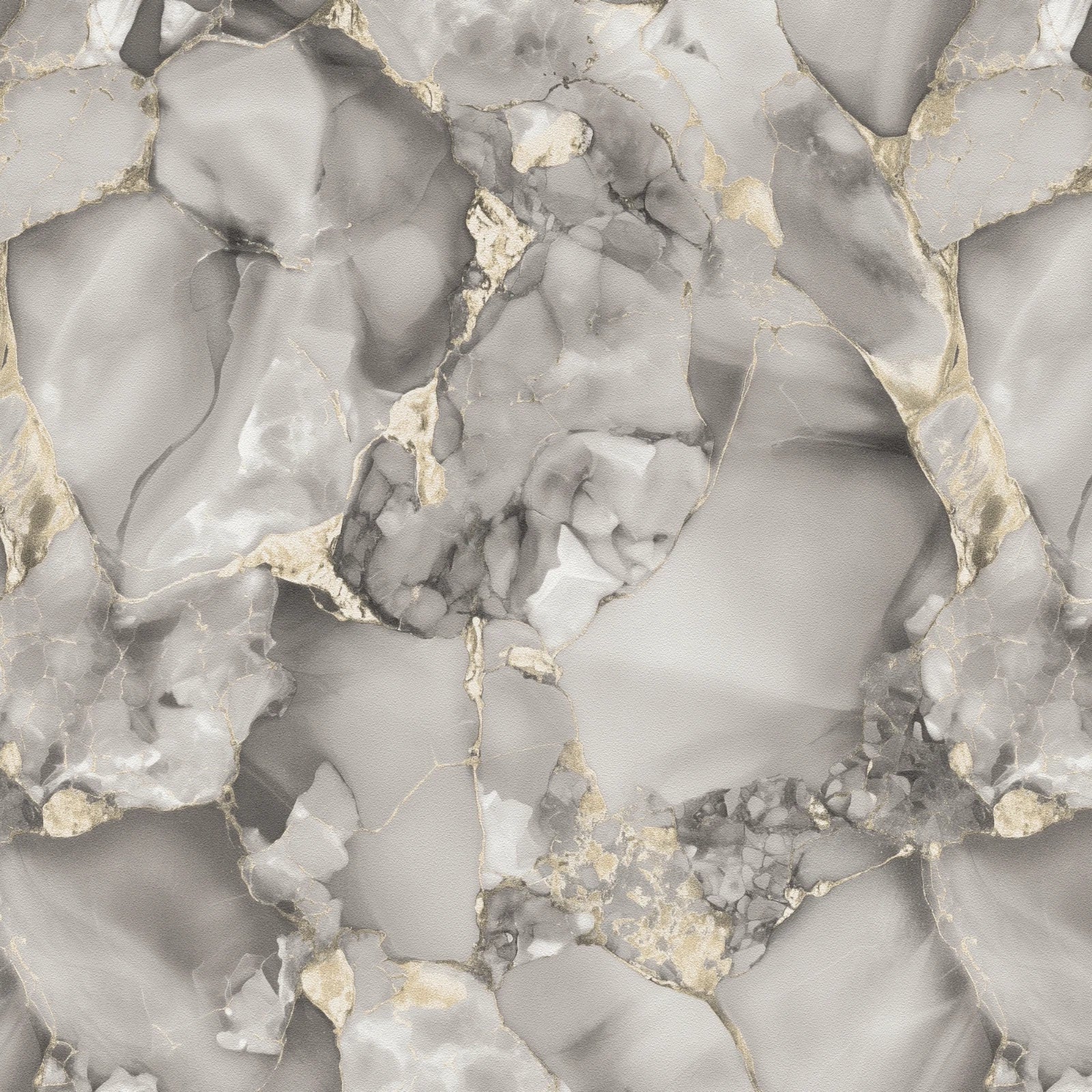 AS Luxury Marble Stone Plaster Grey & Gold Wallpaper 79079-1