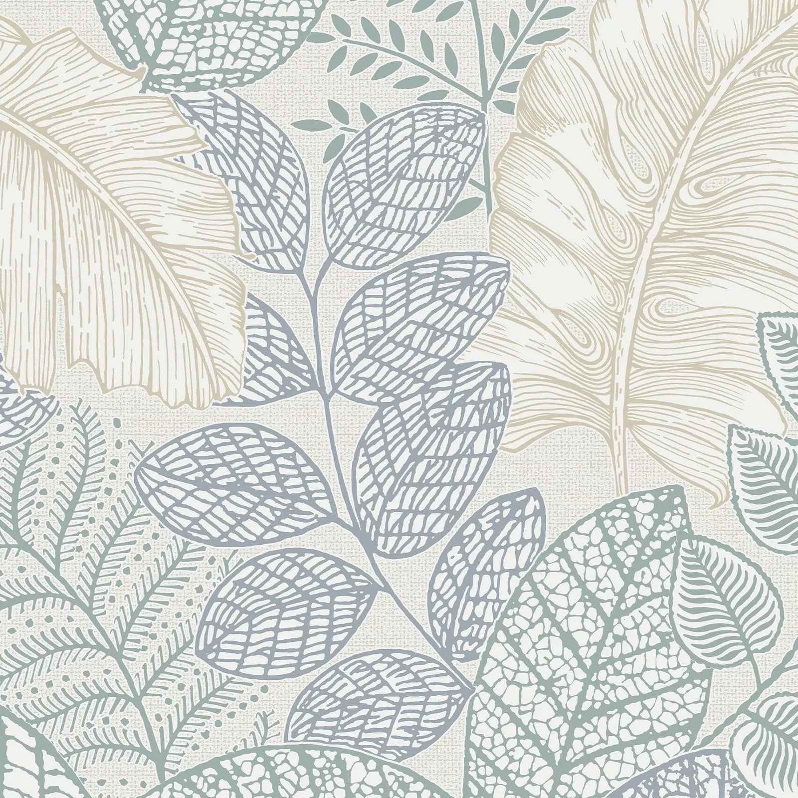 Graham & Brown Scattered Leaves Duck Egg Wallpaper 122421