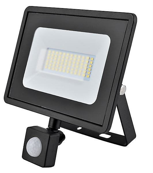 Eveready 30w LED Black Floodlight With PIR - 4000k - Cool White fl30
