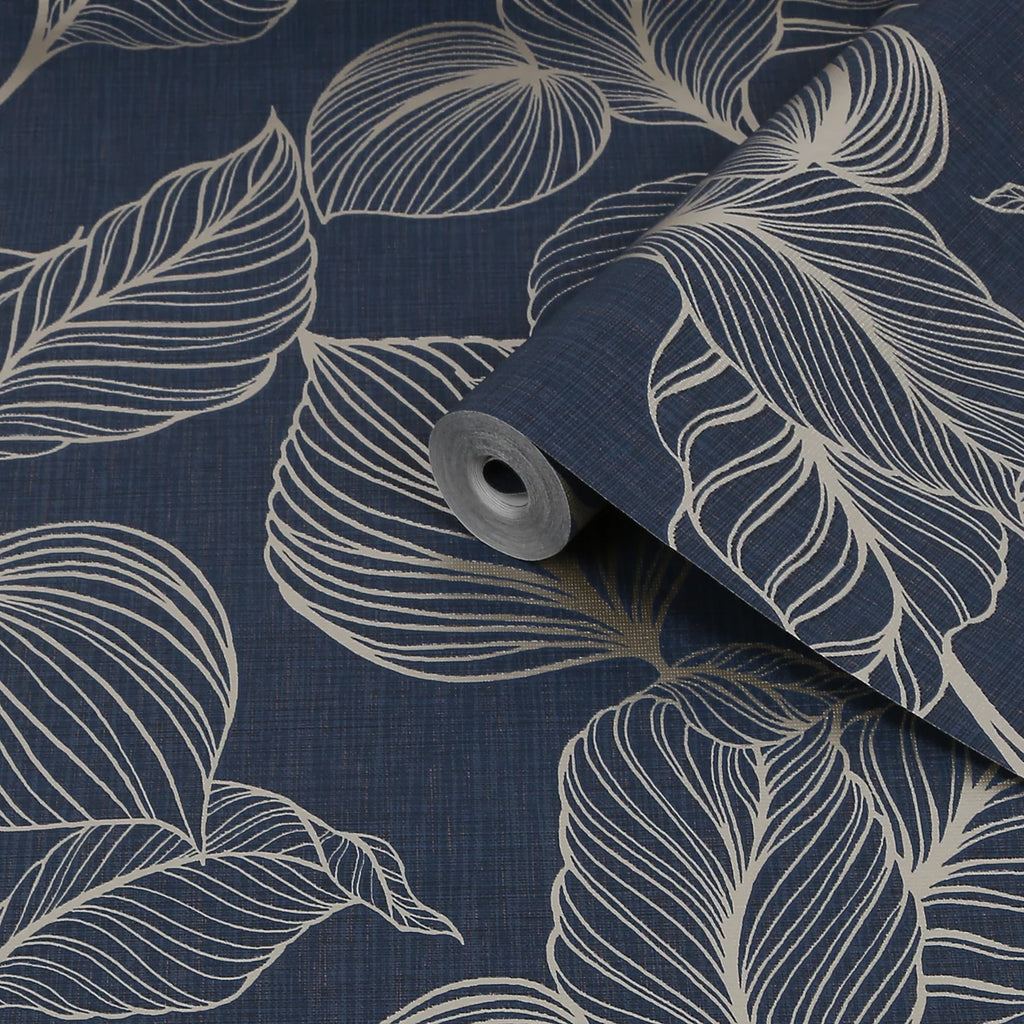 Graham & Brown Royal Palm Sapphire Blue Floral Wallpaper 111302