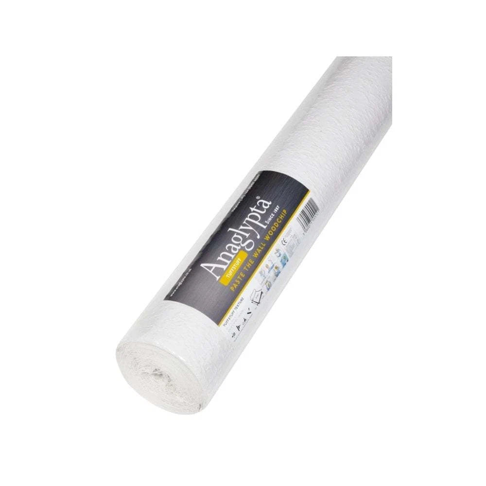 Anaglypta White Woodchip Wallpaper Paste The Wall Paintable 10 Meters