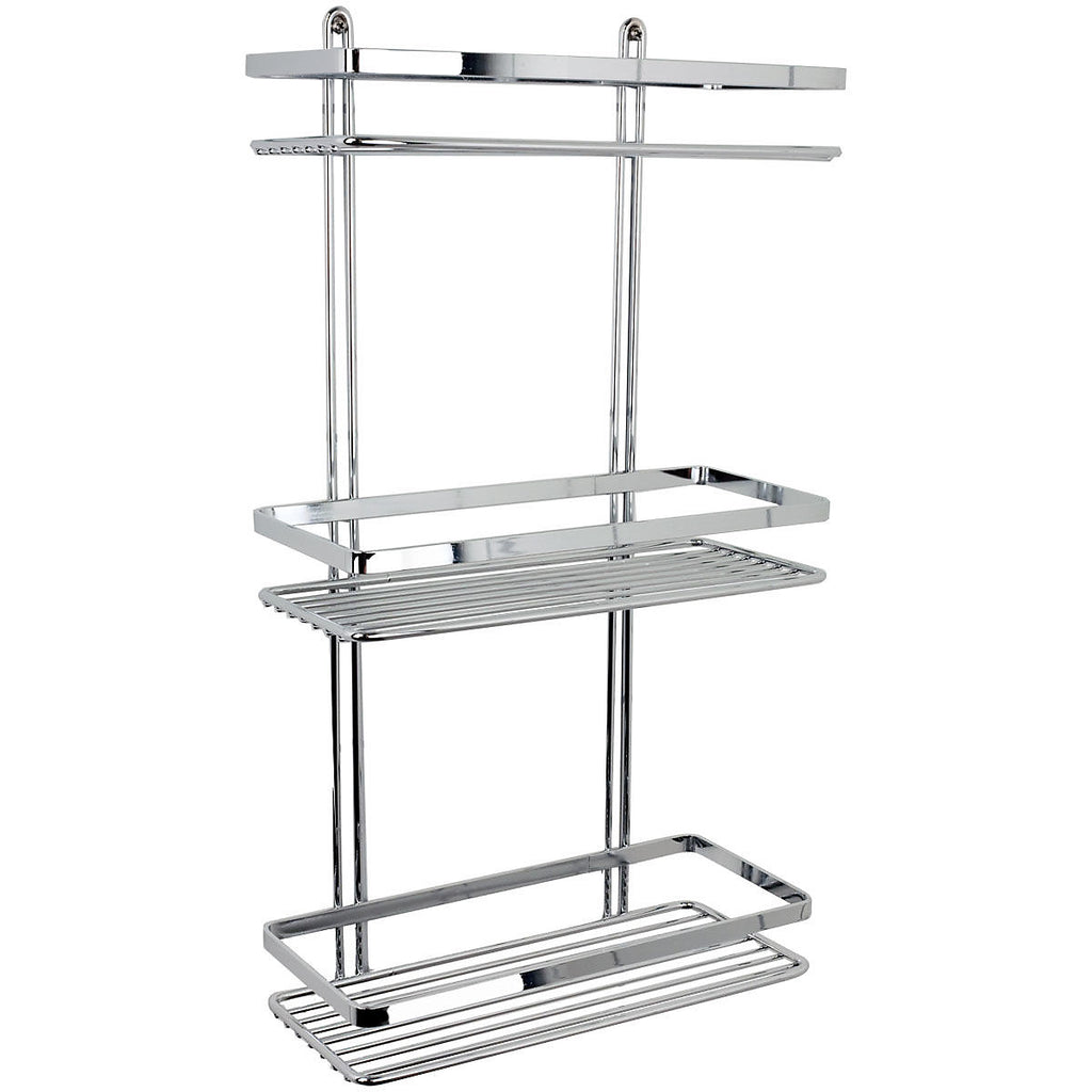 Euroshowers Stainless Steel Chrome Plated Triple 3 Tier Rectangular Caddy 56500