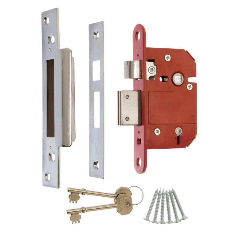 Era Fortress Mortice 5 Lever Sash Lock - Chrome 2.5"