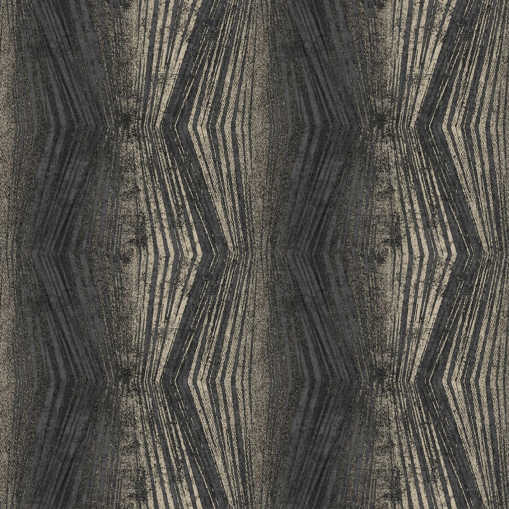 Graham & Brown Boutique Charcoal & Gold Vermeil Metallic Striped Wallpaper 104153
