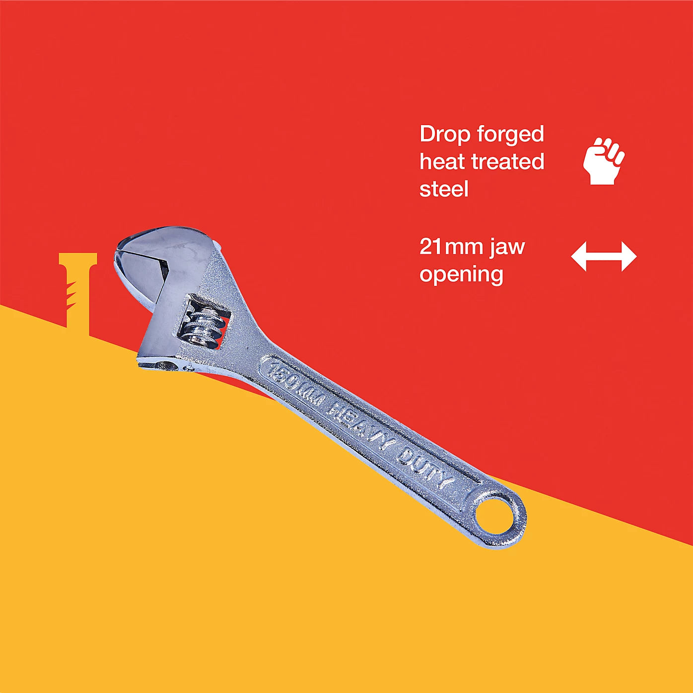 Amtech C1800 150mm (6") Adjustable wrench with 20mm (0.8") jaw opening C1800