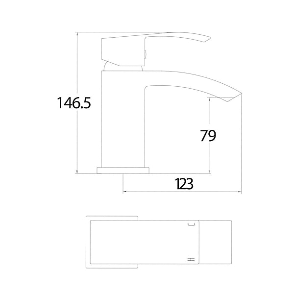 Descent Mono Basin Mixer Tap with Push Waste t58