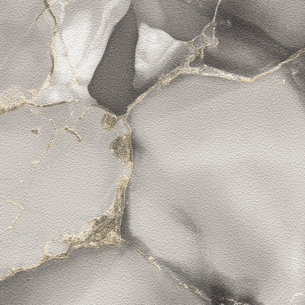 AS Luxury Marble Stone Plaster Grey & Gold Wallpaper 79079-1