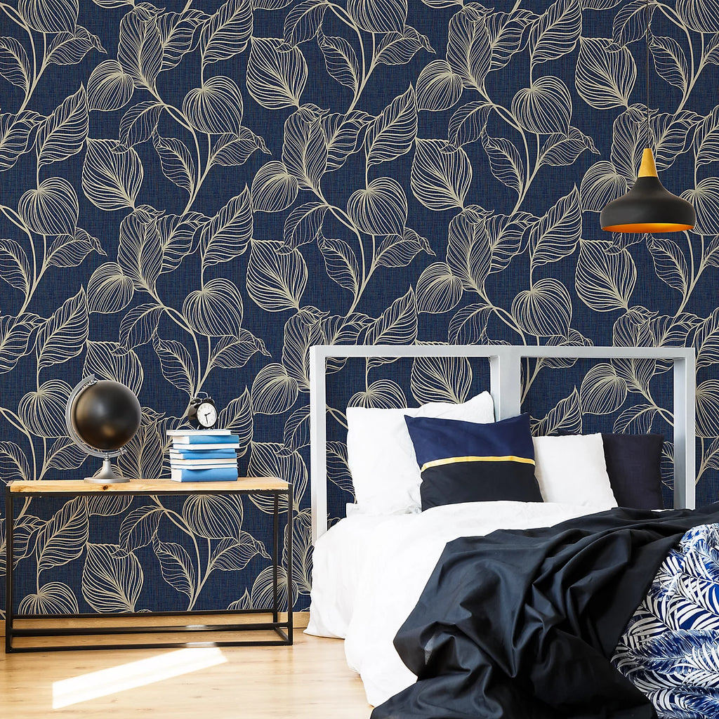 Graham & Brown Royal Palm Sapphire Blue Floral Wallpaper 111302